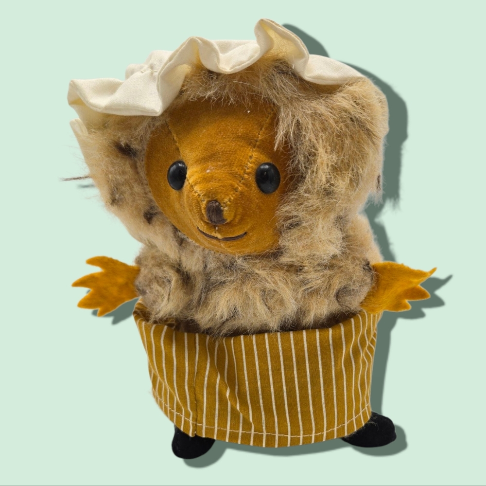 Vintage Eden Mrs. Tiggy Winkle Hedgehog Stuffed Animal Beatrix Potter 1970's